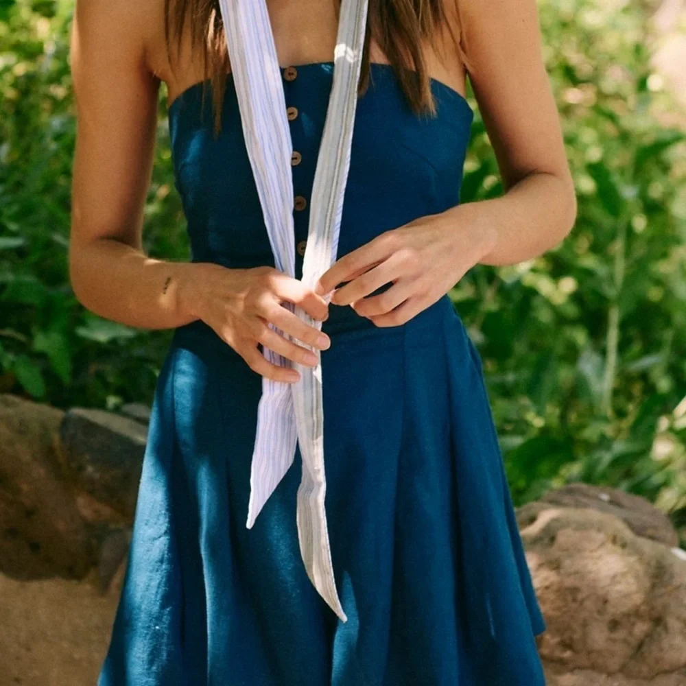 Free People Strapless Sailor Blue Romper - Picture 4 of 11